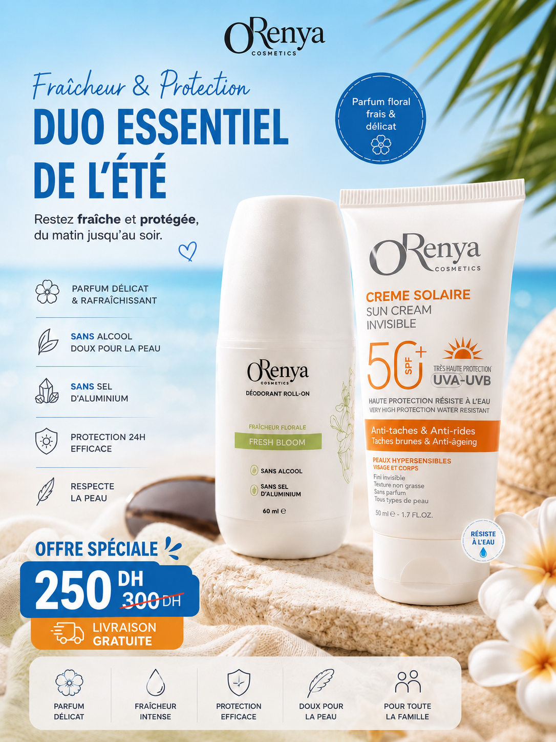 Déodorant + ecran solaire